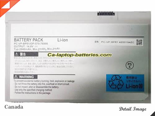 Genuine NEC VJ15EZU-H Battery For laptop 2840mAh, 41.4Wh , 14.8V, Grey , Li-ion