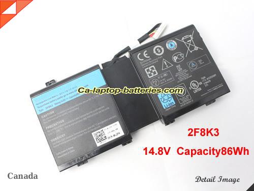 Genuine DELL ALIENWARE 17 P18E001 Battery For laptop 86Wh, 14.8V, Black , Li-ion