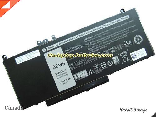 Genuine DELL E5570 Battery For laptop 8260mAh, 62Wh , 7.6V, Black , Li-ion