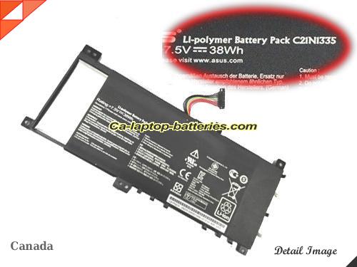 Genuine ASUS VivoBook S451LNCA004H Battery For laptop 5066mAh, 38Wh , 7.5V, Black , Li-ion