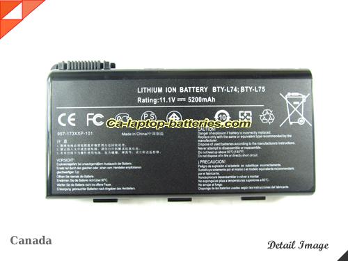 MSI CX700-053USK0910000533 Replacement Battery 5200mAh 11.1V Black Li-lion