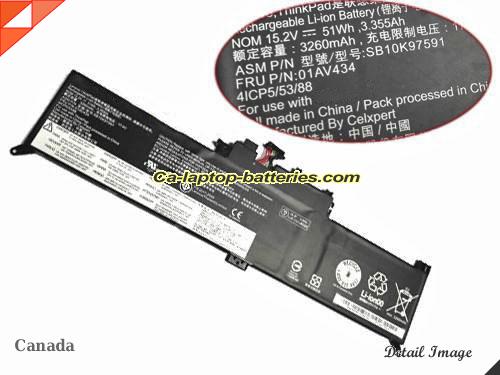 Genuine LENOVO ThinkPad Yoga X38020LH000QGE Battery For laptop 3260mAh, 51Wh , 3.355Ah, 15.2V, Black , Li-ion