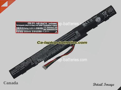 Genuine ACER Aspire E5-553G-109A Battery For laptop 2800mAh, 41.4Wh , 14.8V, Black , Li-ion