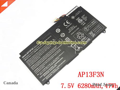 Genuine ACER Aspire S7-393-55208G25ews Battery For laptop 6280mAh, 47Wh , 7.5V, Balck , Li-Polymer