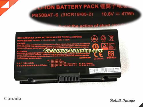 Genuine CLEVO PB70EF-G Battery For laptop 4200mAh, 47Wh , 10.8V, Black , Li-ion