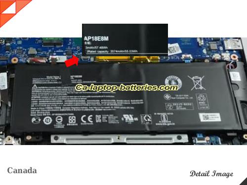 Genuine ACER ConceptD 5 CN515-71 Battery For laptop 3574mAh, 55.03Wh , 15.4V, Black , Li-Polymer