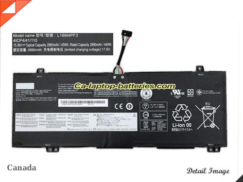 Genuine LENOVO Xiaoxin Air 14-2019 Battery For laptop 2965mAh, 45Wh , 15.36V, Black , Li-Polymer