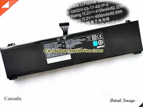 GETAC GKIDY-03-17-4S1P-0 Battery 4100mAh, 62.32Wh  15.2V Black Li-Polymer