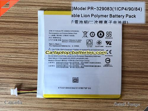ACER KT.0010H.008 Battery 2780mAh, 10.28Wh  3.7V Black Li-Polymer
