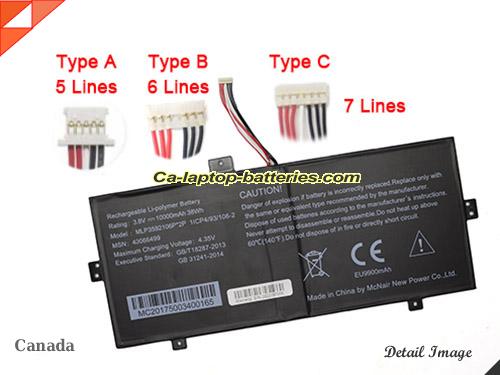 MEDION Akoya E2215T(MD 60180 MSN 30021258) Replacement Battery 10000mAh, 38Wh  3.8V Black Li-Polymer