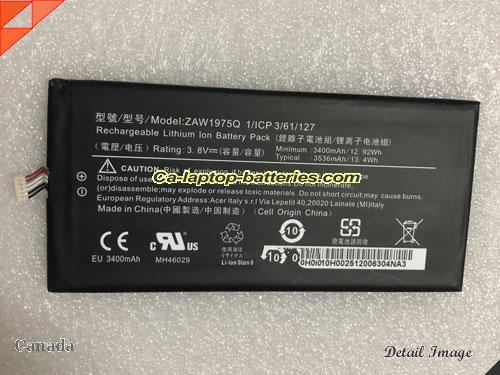ACER A1-713HD Replacement Battery 3400mAh, 12.92Wh  3.8V Black Li-Polymer