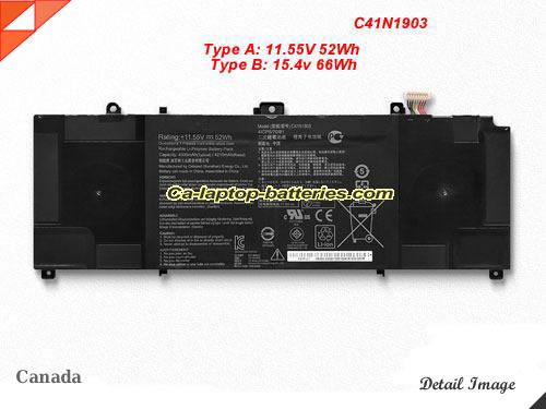 Genuine ASUS ExpertBook B9 B9400CE-KC0166R Battery For laptop 4335mAh, 66Wh , 15.4V, Black , Li-Polymer