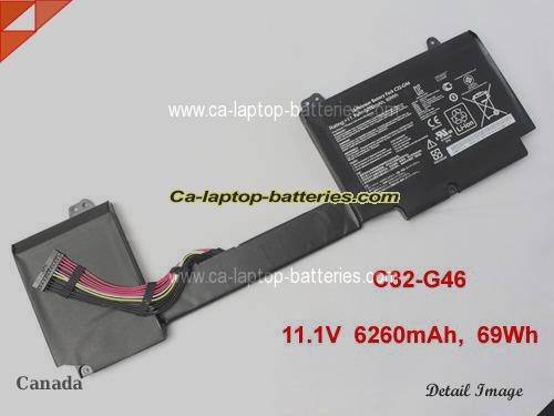 Genuine ASUS G46 Series Battery For laptop 6260mAh, 69Wh , 11.1V, Black , Li-Polymer