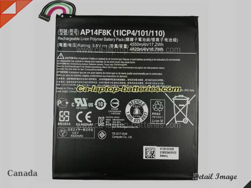 Genuine ACER Iconia Tab W1-810 Battery For laptop 4550mAh, 17.2Wh , 3.8V, Black , Li-ion