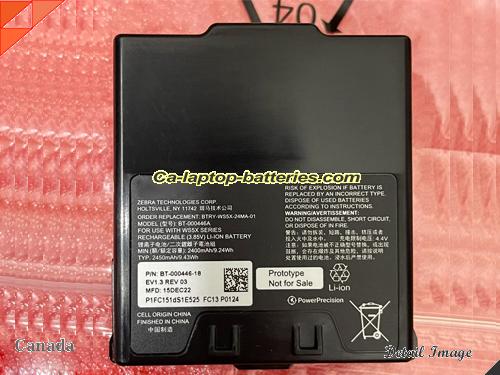 Genuine ZEBRA WS5000 Digital Barcode Scanner Battery For laptop 2400mAh, 9.24Wh , 3.85V,  , Li-ion