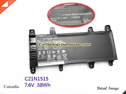 Genuine ASUS K756UJ TY097T Battery For laptop 4840mAh, 38Wh , 7.6V, Black , Li-ion