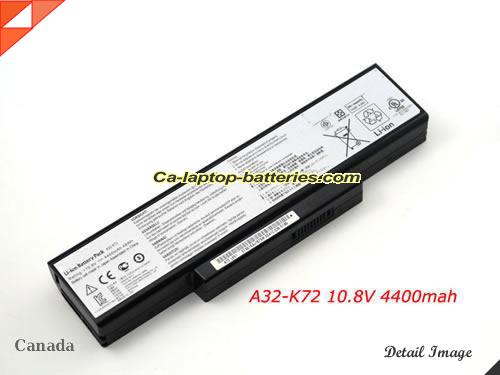 Genuine ASUS K72JK Battery For laptop 4400mAh, 48Wh , 10.8V, Black , Li-ion