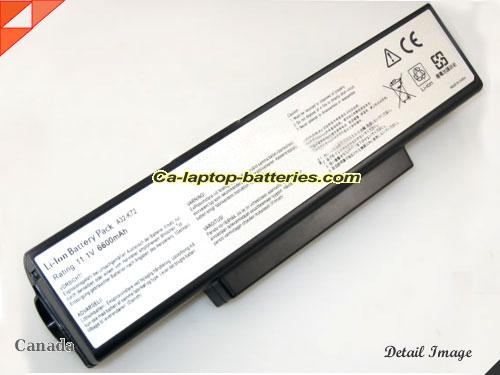 ASUS K72JK Replacement Battery 6600mAh 10.8V Black Li-ion