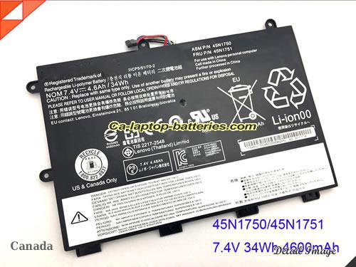Genuine LENOVO ThinkPad 11e(20DA-A000DAU) Battery For laptop 34Wh, 7.4V, Black , Li-Polymer