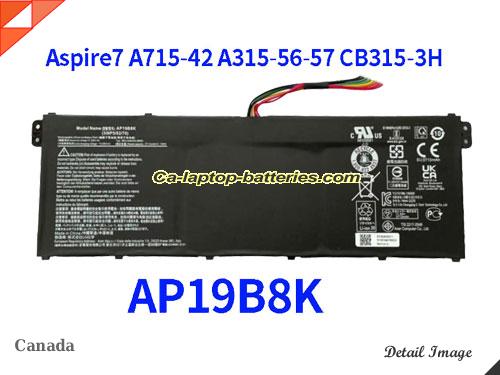 Genuine ACER ASPIRE 3 A315-23-R3AF Battery For laptop 3831mAh, 43Wh , 11.25V, Black , Li-Polymer