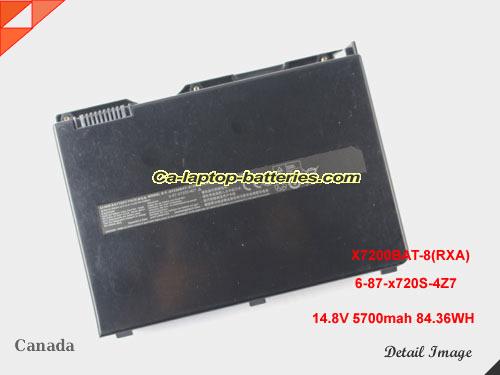 Genuine CLEVO X7200 Battery For laptop 5700mAh, 84.36Wh , 14.8V, Black , Li-ion