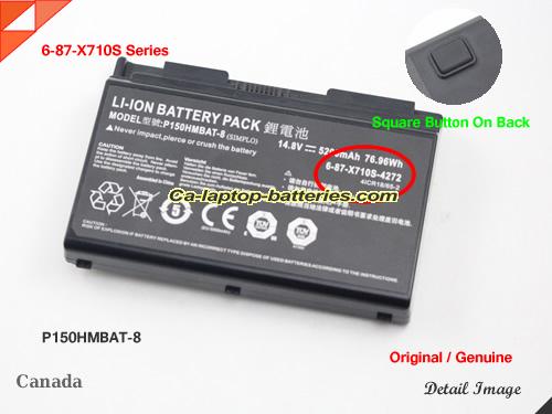 Genuine SAGER NP8150 Battery For laptop 5200mAh, 76.96Wh , 14.8V, Black , Li-ion