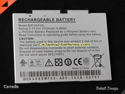 AIGO BATJAX10L Battery 2700mAh, 9.99Wh  3.7V Sliver Li-Polymer
