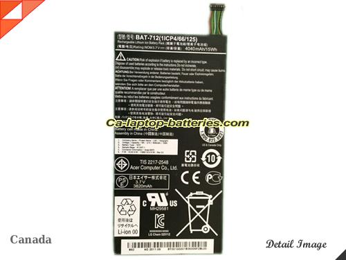 Genuine ACER 1S1P Battery For laptop 4040mAh, 15Wh , 3.7V, Black , Li-ion