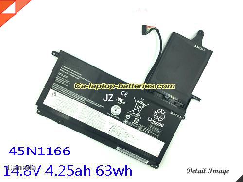 Genuine LENOVO ThinkPad S531 Battery For laptop 63Wh, 4.25Ah, 14.8V, Black , Lithium-ion