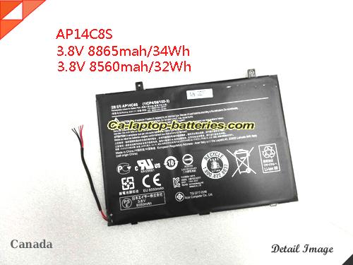 Genuine ACER Aspire Switch 11 Battery For laptop 8560mAh, 32Wh , 3.8V, Black , Li-ion