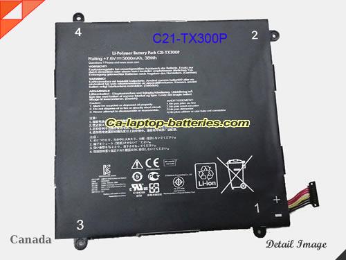 Genuine ASUS Transformer Book TX300CA Battery For laptop 5000mAh, 38Wh , 7.6V, Black , Li-ion