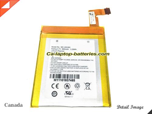Replacement AMAZON MC265360 Laptop Computer Battery MC-265360 Li-ion 890mAh, 3.3Wh Sliver In Canada 
