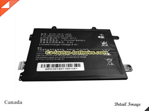 Genuine HASEE B105-2S1P-3800 Laptop Computer Battery B1052S1P3800 Li-ion 3800mAh, 28.12Wh  In Canada 