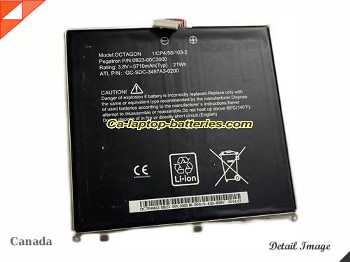 Genuine OTHER GC-SDC-3457A3-0200 Laptop Computer Battery OB23-00C3000 Li-ion 5710mAh, 21Wh Black In Canada 