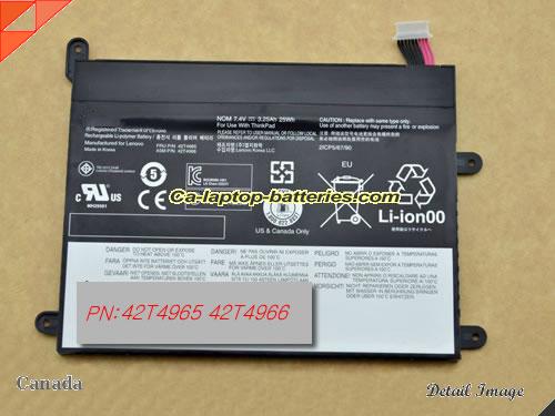 Replacement LENOVO 42T4966 Laptop Computer Battery 42T4965 Li-ion 25Wh, 3.25Ah Black In Canada 