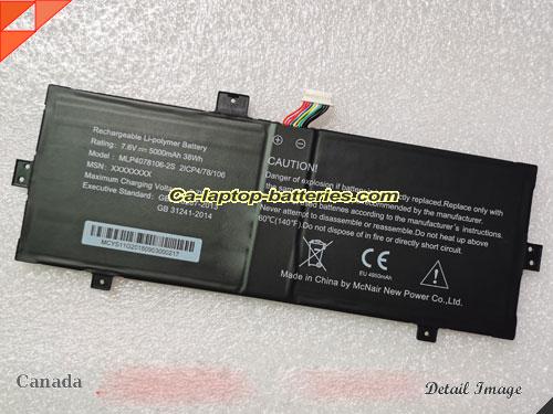 New MCNAIR MLP40781062S Laptop Computer Battery MLP4078106-2S Li-ion 5000mAh, 38Wh  In Canada 