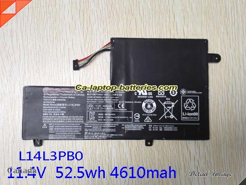 Genuine LENOVO L14L3PBO Laptop Computer Battery L14L3PB0 Li-ion 4610mAh, 52.5Wh Black In Canada 