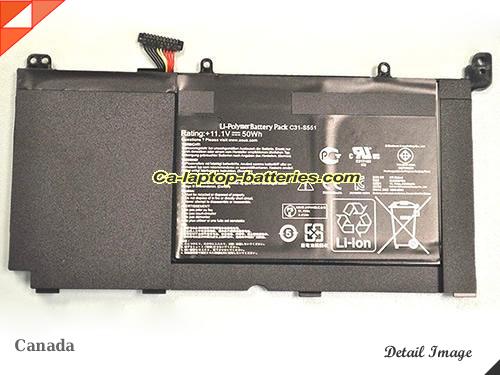 Replacement ASUS S551 Laptop Computer Battery C31-S551 Li-ion 50Wh Black In Canada 