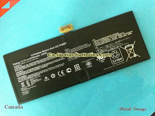 Genuine ASUS TF600T Laptop Computer Battery C12-TF600T Li-ion 6760mAh, 25Wh Balck In Canada 