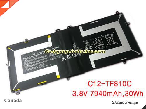 Genuine ASUS C12-TF810C Laptop Computer Battery  Li-ion 7940mAh, 30Wh Black In Canada 
