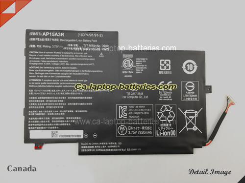 Genuine ACER AP15A3R Laptop Computer Battery KT.00203.009 Li-ion 8060mAh, 30Wh Black In Canada 