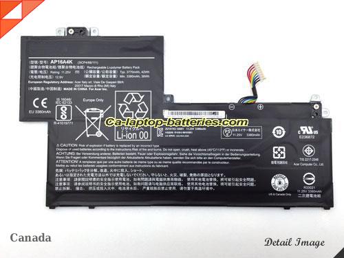 Genuine ACER KT00304003 Laptop Computer Battery 3ICP468111 Li-ion 3770mAh, 42Wh Black In Canada 