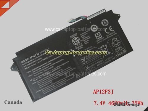 images of Genuine ACER AP12F3J Laptop Computer Battery 2ICP3/65/114-2 Li-ion 4680mAh Black In Canada \ Genuine ACER AP12F3J Laptop Computer Battery 2ICP3/65/114-2 Li-ion 4680mAh Black In Canada