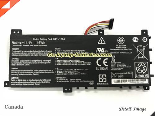 Genuine ASUS B41BK4G Laptop Computer Battery B41N1304 Li-ion 3194mAh, 46Wh Black In Canada 