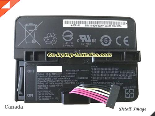 Replacement ASUS A43LK41 Laptop Computer Battery A43N1605 Li-ion 8730mAh, 125Wh Black In Canada 