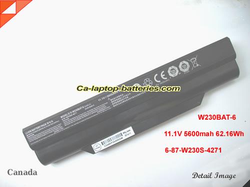 Genuine CLEVO 6-87-W230S-4E7 Laptop Computer Battery 3ICR18/65/-2 Li-ion 5600mAh, 62.16Wh Black In Canada 