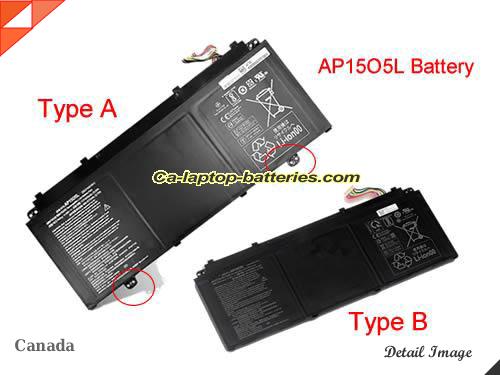 Genuine ACER AP15O5L Laptop Computer Battery AP15O3K Li-ion 4670mAh, 53Wh Black In Canada 