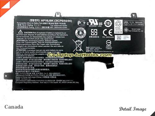 Genuine ACER AP16J5K Laptop Computer Battery 3ICP6/55/90 Li-ion 4050mAh, 45Wh Black In Canada 