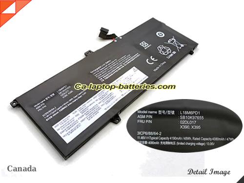 New LENOVO L18C6PD1 Laptop Computer Battery 02DL019 Li-ion 4190mAh, 48Wh  In Canada 