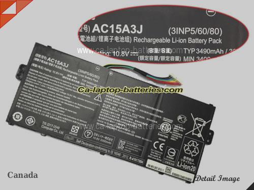 Genuine ACER AC15A3J Laptop Computer Battery AC15A8J Li-ion 3315mAh, 38Wh Black In Canada 